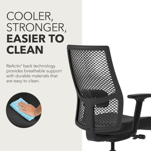Image of HON Ignition 2.0 ReActiv Ergonomic Office Chair, Lumbar Support, Black
