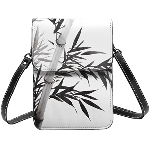 Sac bandoulière portable en cuir noir motif calligraphie cadeau idéal