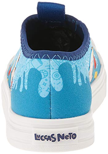 Tênis Luccas Neto Mania Meninos Branco/Azul 26/27