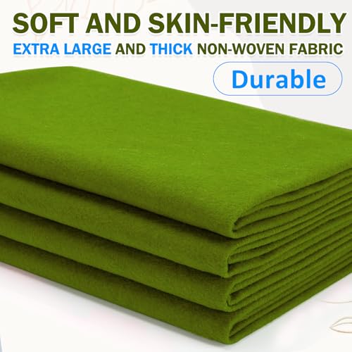 Image of XSEINO Campsite Green Large Felt Fabric 72 inch X 36 inch(2 Square Yards), 1.4 mm Thick Soft Felt Fabric Sheet for Crafts, Green Series Colors Soft Nonwoven Fabric, Fit for Decoration, Sewing, DIY Crafts