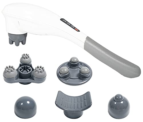 Preisvergleich Produktbild ARTDER kabelloses Massagegerät Perkussion Handmassagegerät, Massagegerät Vibration Handmassagegerät für Rücken, Nacken, Fuß, Beine und Schultern, wiederaufladbar mit 6 abnehmbaren Massageaufsätzen.