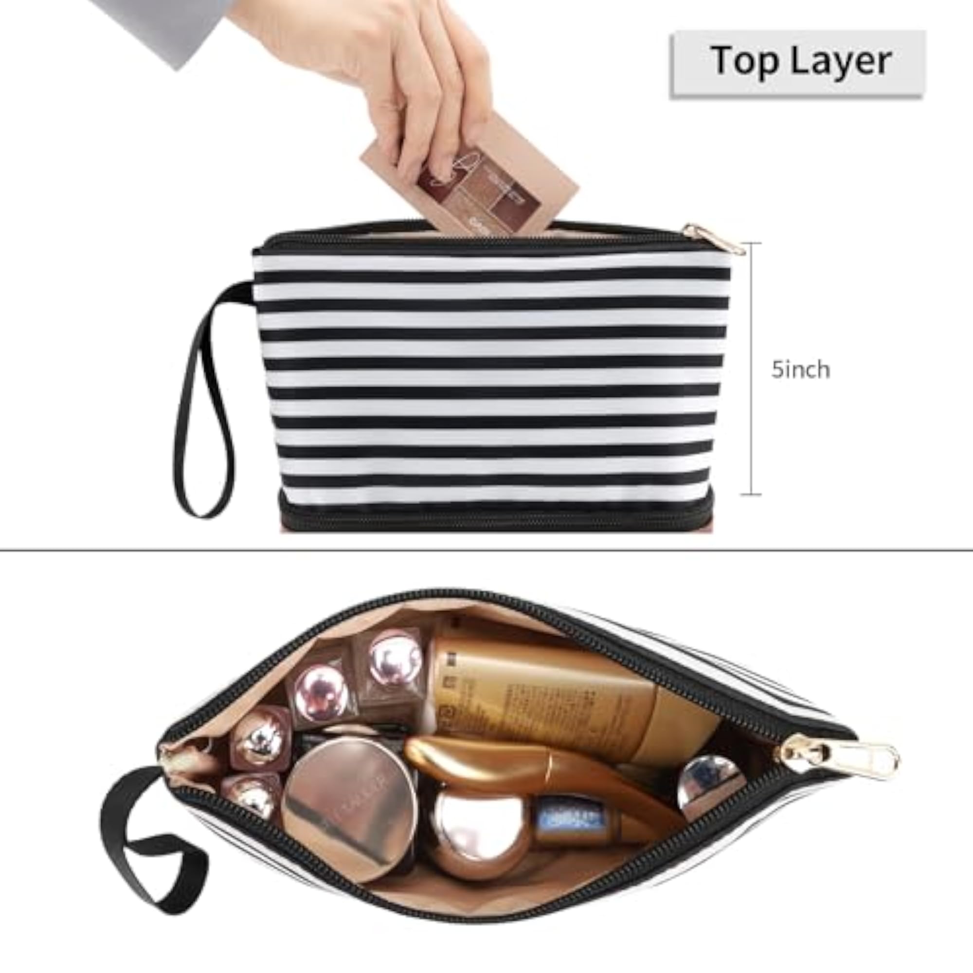 Makeup Organizer Bag for Women, Travel Cosmetic Pouch