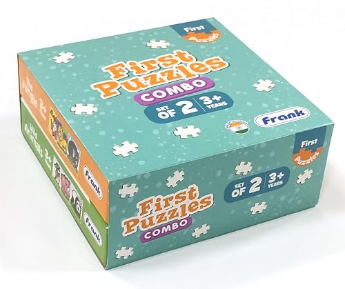 Image of Frank 6 in 1 First Fun & Educational Jigsaw Puzzles for Kids - Combo Pack of 2 (3 Cardboard Puzzles Each) -Wild Animals & The Jungle - Age 3 Years Old & Above- Fun & Challenging Brain Booster Games