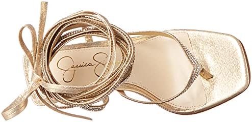 Jessica Simpson womens Kelsa Wrap Around Heeled Sandal, Gold, 6.5 US | Image 4
