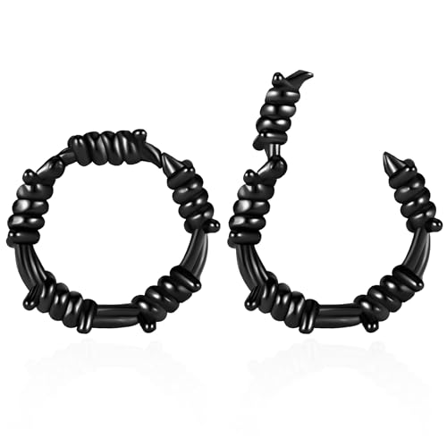 DOEARKO 2PCS Ear Gauges Stainless Steel Mushroom Ear Weights For Stretched Ears lobes Ear Plugs Fashion Piercing Body Jewelry (#3 Black, 4mm(6G))