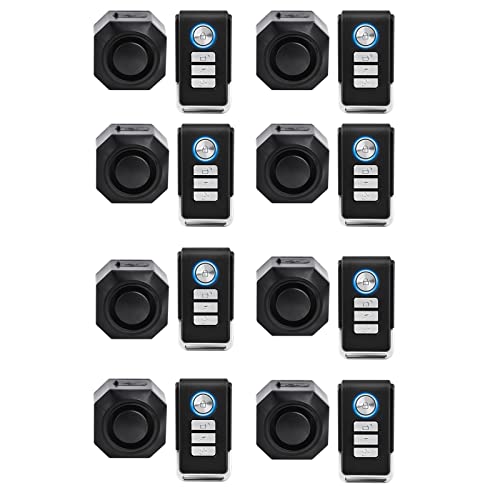 USUPERINK 110dB Bike Alarm Wireless Vibration Motion Sensor with USB Charging Ports, Anti-Theft Bicycle Motorcycle Alarm with Remote, Waterproof, 8SET