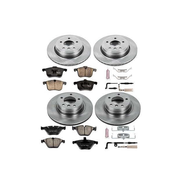 Image of PowerStop Front and Rear Brake Kit for BMW 525i 2006-07 - Z17 Ceramic Brake Pads & Disc Rotors Replacement, KOE5765