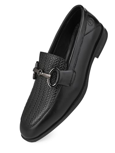 Image of ALBERTO TORRESI Premium Branded Horsebit Formal Leather Loafer with TPR Sole and Heel Support