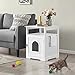 Topeakmart Cat Litter Box Enclosure, Pet Side Table with Open Shelf and Vent Holes, Indoor Cat Crate-Hidden Washroom, Sturdy Wooden Structure, Easy Assembly-White