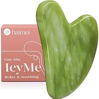 BAIMEI Gua Sha Stein für Gesicht & Körper, Natürlicher Jade Gua Sha ，Face Massager für Skincare, Strafft Haut & Jawline, Gesichtsmassage Tool für Skincare，Geschenk für Frauen