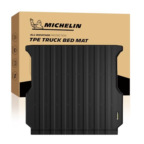 MICHELIN Truck Bed Mat for 2022 2023 2024 2025 2026 Rivian R1T All-Weather Truck Bed Liner Custom Fit Durable TPE Bedliner Non-Slip