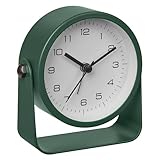 TFA Dostmann Réveil analogique Design Vert, 60.1042.04, sans tic tac, Extra Silencieux, en métal, avec rétroéclairage, Peut également Servir d'horloge de Table, Vert