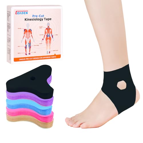 IEADEN Precut Kinesiology Tape for Ankle, 20 Pcs - Ankle Support & Stability, Ankle Pain Relief...