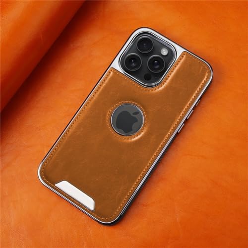 Étui de téléphone en cuir magnétique ENILSA pour iPhone 14 Pro Max marron élégant