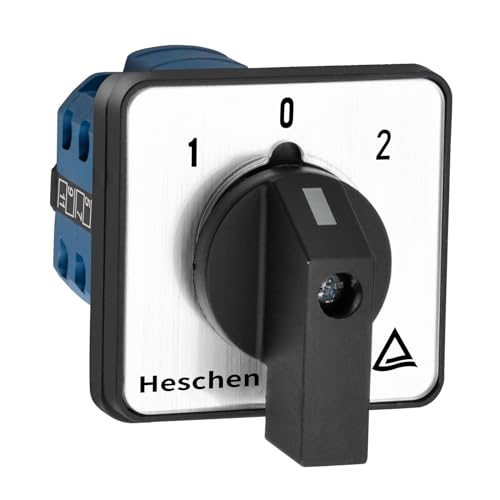 Heschen Interrupteur universel rotatif à cames, SZW26-20/D303.3, 660 V 20 A, ON-OFF-ON 3 positions, 3 phases, 12 bornes, CE
