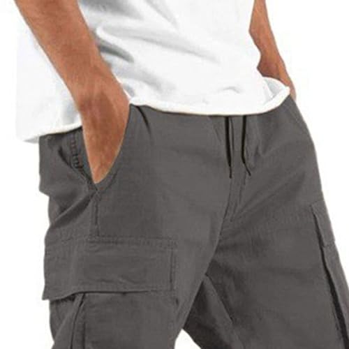 Maiyifu-GJ Men's Solid Multi Pocket Outdoor Pants Lightweight Military Army Trousers Casual Loose Straight Leg Cargo Pant3