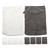 PartyKindom 10Pcs Makeup Gloves Comfortable Facial Scrubber Mitts Reusable Cleaning Gloves for Home Travel Gentle Skin Exfoliating Easy Care Soft Microfiber