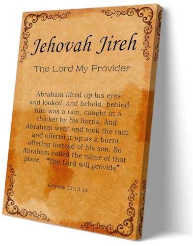 Matniger Jehovah Jireh Wall Art Vintage Framed prints Genesis 22