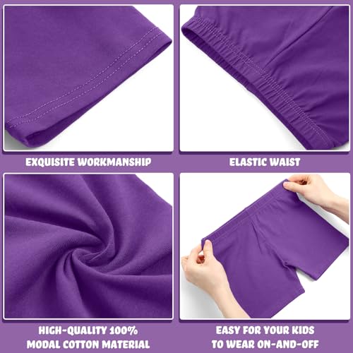 Image of Boyiee 8 Pack Girl Toddler Bike Cartwheel Shorts | Biker Under Dress Shorts, Kid Dance Clothes, Soft Stretchy Leggings for Gymnastics, Sports, Yoga, Cycling, Multicolor