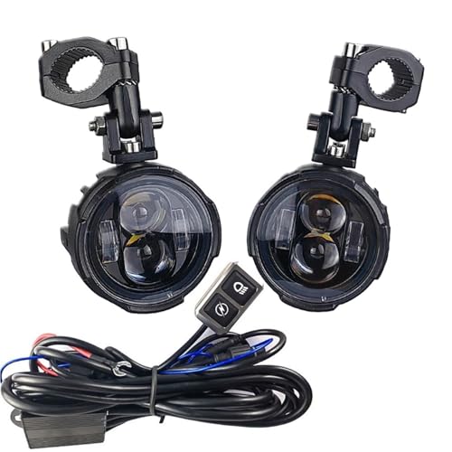 Feux Avant Moto Phare Antibrouillard LED 100 W pour Moto, Éclairage Auxiliaire De Conduite, Projecteur, Double Couleur, Clignotant Phare Avant Moto