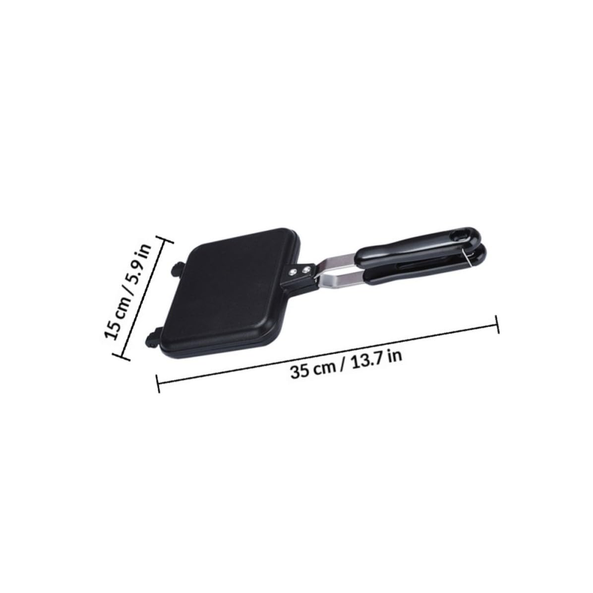 POPETPOP Molde para Hornear Sándwiches de Doble Cara Placa Antiadherente de Aleación de Aluminio, Utensilio de Cocina Fácil de Usar para Tostar Pan y Preparar Desayunos