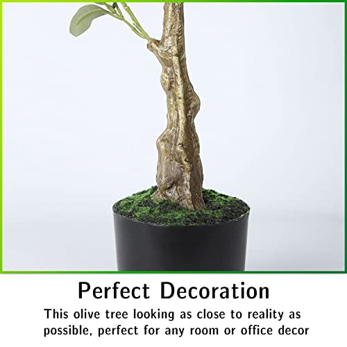 Artificial Olive Tree 32 Inch Fake Olive Topiary Silk Tree Faux Olive Plant For Indoor Outdoor Home Office Garden Decor #TOP4