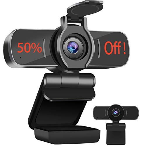 Dericam 1080P HD Webcam with Microphone, USB Webcam, Play and Plug Computer Camera For Skype, FaceTime, PC/Mac/Laptop with Privacy Cover for Video Calling Streaming, Conference, Gaming, Online Classes