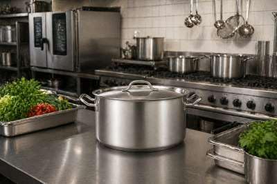 XXXL Edelstahl Kochtopf 60L/45L/32L Induktion Ø50cm/45cm/32cm Gastro & Großküche Cheffinger (Durchmesser 40 cm; Höhe 26 cm, 32, Liter)