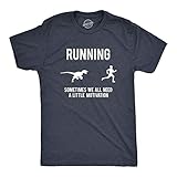 Mens Running Motivation Raptor Chase T Shirt Funny Dinosaur Tee Nerdy Graphic Crazy Dog Men's Novelty T-Shirts with Dinosaur Sayings for Exercise Funny Heather Navy 3XL