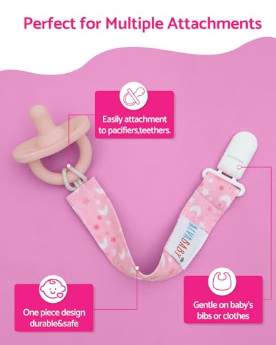 Image of ALVABABY Pacifier Clips 8 Pack Pacifier Binky Paci Holder Leashes for Teethers 8DP23A