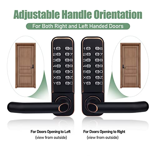 Codace Keyless Entry Door Lock With Keypad Door Knob, Mechanical Keypad Door Lock With Lever Handle, Combination Code Door Lock Set For Front Doors, Outdoor Keyless Gate Lock For Fences, Not Deadbolt #TOP4
