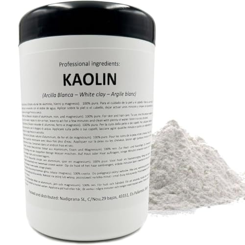 Snadi - Argile de kaolin blanche | 500 g | Pour le soin de la peau et des cheveux | Gommage et adoucissant | Rajeunit, apaise et adoucit la peau