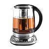 Mecity Tea Kettle Electric Tea Pot with Removable Infuser, 9 Preset Brewing Programs Tea Maker with Temprature Control, 2 Hours keep Warm, 1.7 Liter Electric Kettles, 1200W, Glass and Stainless Steel