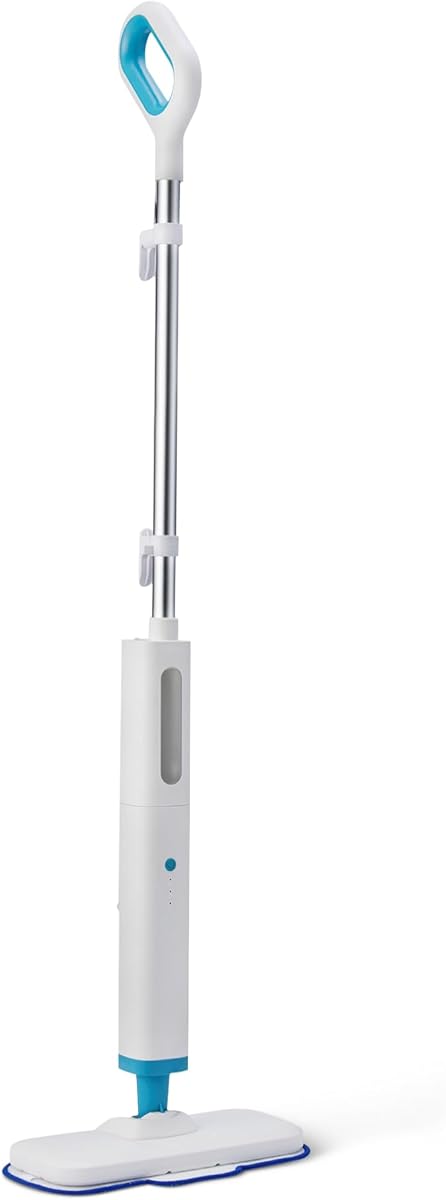Amazon Basics Steam Mop for Hard Floor Cleaning with 20-Foot Cord, 3 Washable Pads, White