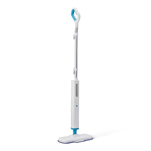 Amazon Basics Steam Mop for Hard Floor Cleaning with 20-Foot Cord, 3 Washable Pads, White