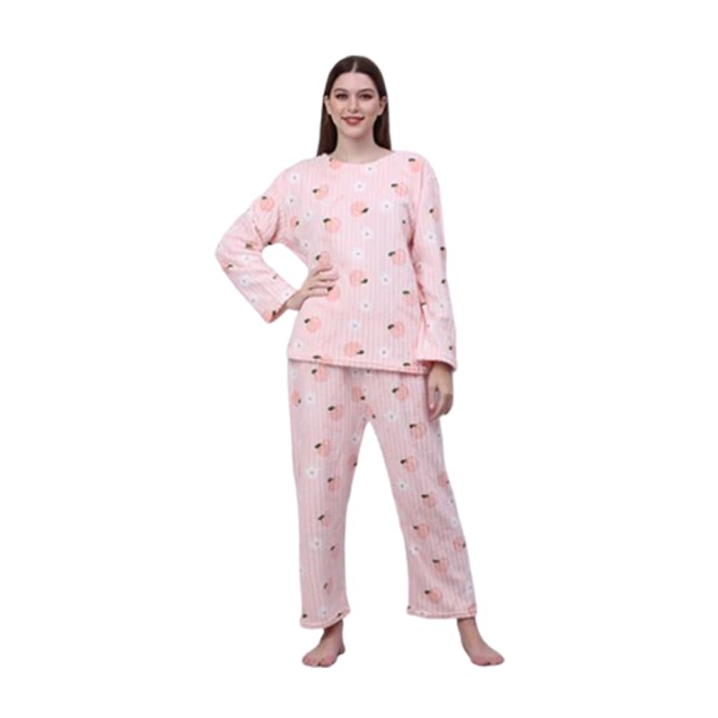 Women's Full Sleeve Wool Nightsuit Set – Soft & Breathable Winter Sleepwear for Girls-image-28