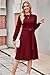 Arach&Cloz Strickkleid Damen Herbst Midi Plissee Langarm Winterkleider Rundhals Casual Herbstkleid Pulloverkleid Rot S