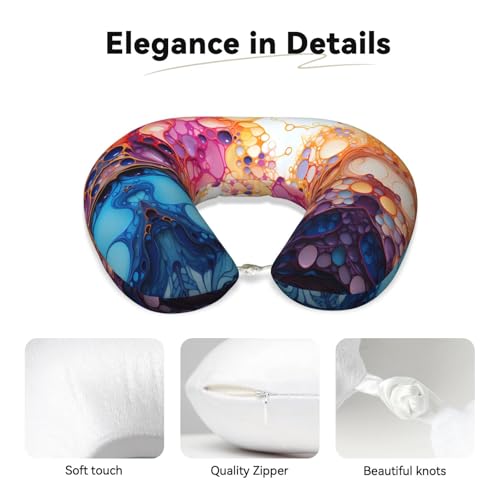 Almohada de viaje espuma memoria forma U multicolor miniatura 3