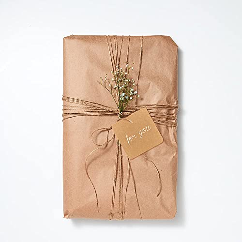G2Plus Paper Gift Tags,100 Pcs Square Hang Tags With String - 2'' Kraft Paper Blank Gift Tags With 66 Feet Natural Jute Twine For Arts And Crafts, Wedding Christmas Day (Brown) #TOP5