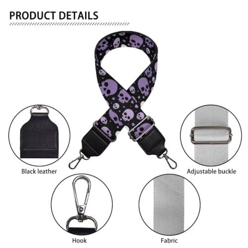 Image of Adjustable Purse Strap for Women, Crossbody Wide Handbag Strap Replacement, Sturdy Bag Strap with Silver Hardware