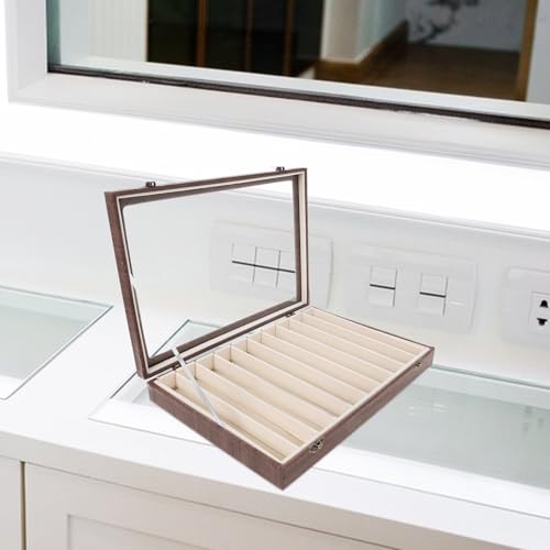 Boîte à bijoux en bois à 10 compartiments pour ranger colliers et bagues