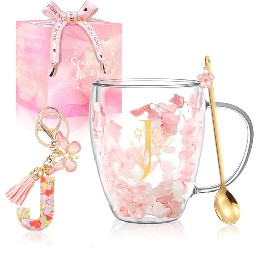 Regalos Originales para Mujer Tazas de Café Regalo Cumpleaños para Ella Tazas Te Expreso Personalizadas Regalos Boda Amistad Adorables Tazas de Vidrio Doble Pared Regalos Navidad Accesorios Rosados