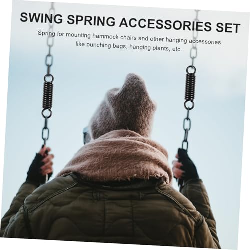 KESYOO 1 Set Heavy Duty Metal Hammock Spring Set Rotation Adapter Rings for Hanging Chairs Punching Bags and Plants Durable Spring Kit for Use