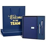 Sayglossy New Employee Welcome to The Team Gift Sets Notebook and Pen Welcome to The Team Box Employee Appreciation Gift Sets for New Office Worker(Blue)