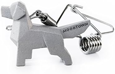 MOODTOWN Handcrafted Stainless Steel Dog Keychain Gift for Men and Women- Golden Retriever Puppy Car Keyring Car Rear View Mirror Hanging Accessory