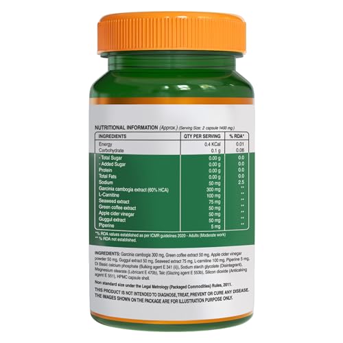 Image of Pure Nutrition FATMELT with Garcinia Cambogia, (120 Veg Capsules) | L-Carnitine & Apple Cider Vinegar For Appetite Control, Weight Management, and Metabolism Boost