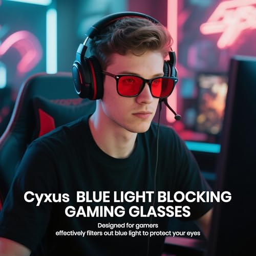 Image of Cyxus Blue Light Glasses Men Women Reduce Eye Strain UV400 Protection 8082