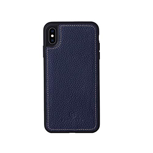 iPhone XS/iPhone X 本革ケース シュリンクカーフレザー 耐衝撃 ハンドメイド ギフト おしゃれ シンプル 大人可愛い メンズ レディース スマホケース 青 紺 ネイビー ブルーインディゴ SPG-XS-BlueIndigo