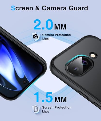 Image of FNDMIL[NO.1 Magnetic for Google Pixel 9a Case with MagSafe[Military Grade Drop Tested][Translucent Matte][Anti-Fingerprint] Soft Silicone Bumper for Google Pixel 9a Phone Case, Black