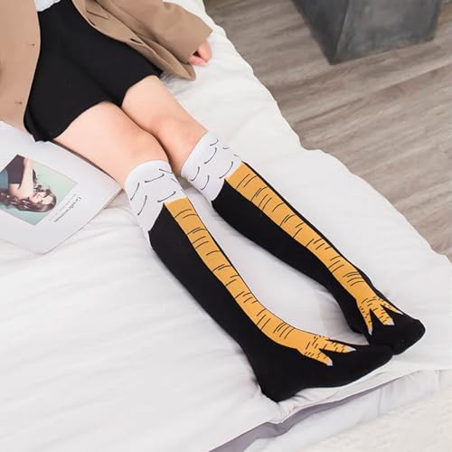 Idota Chicken Leg Socks 5 Paares, Funny Socks Witzige Socken Hühner Socken Kostüm Damen Hühnersocken Geschenke Hühnerbein Overknee Stocking Personalisierte Wärmer Strümpfe Komische Stockings